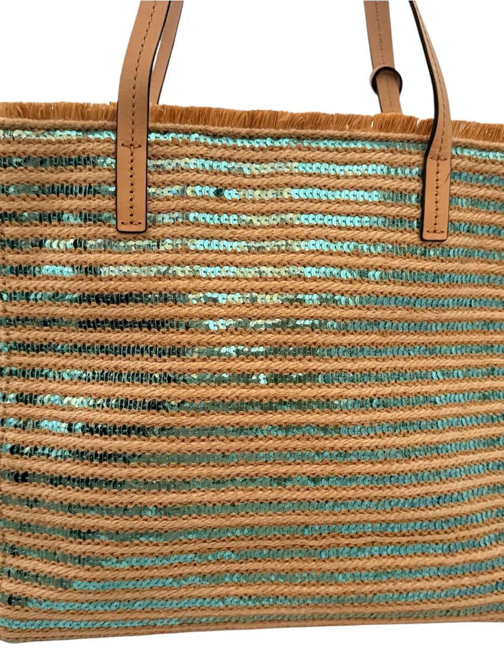 Kate Spade Garden Way Sequined Hallie Straw Tote NWOT MSRP 298 - Picture 6 of 6
